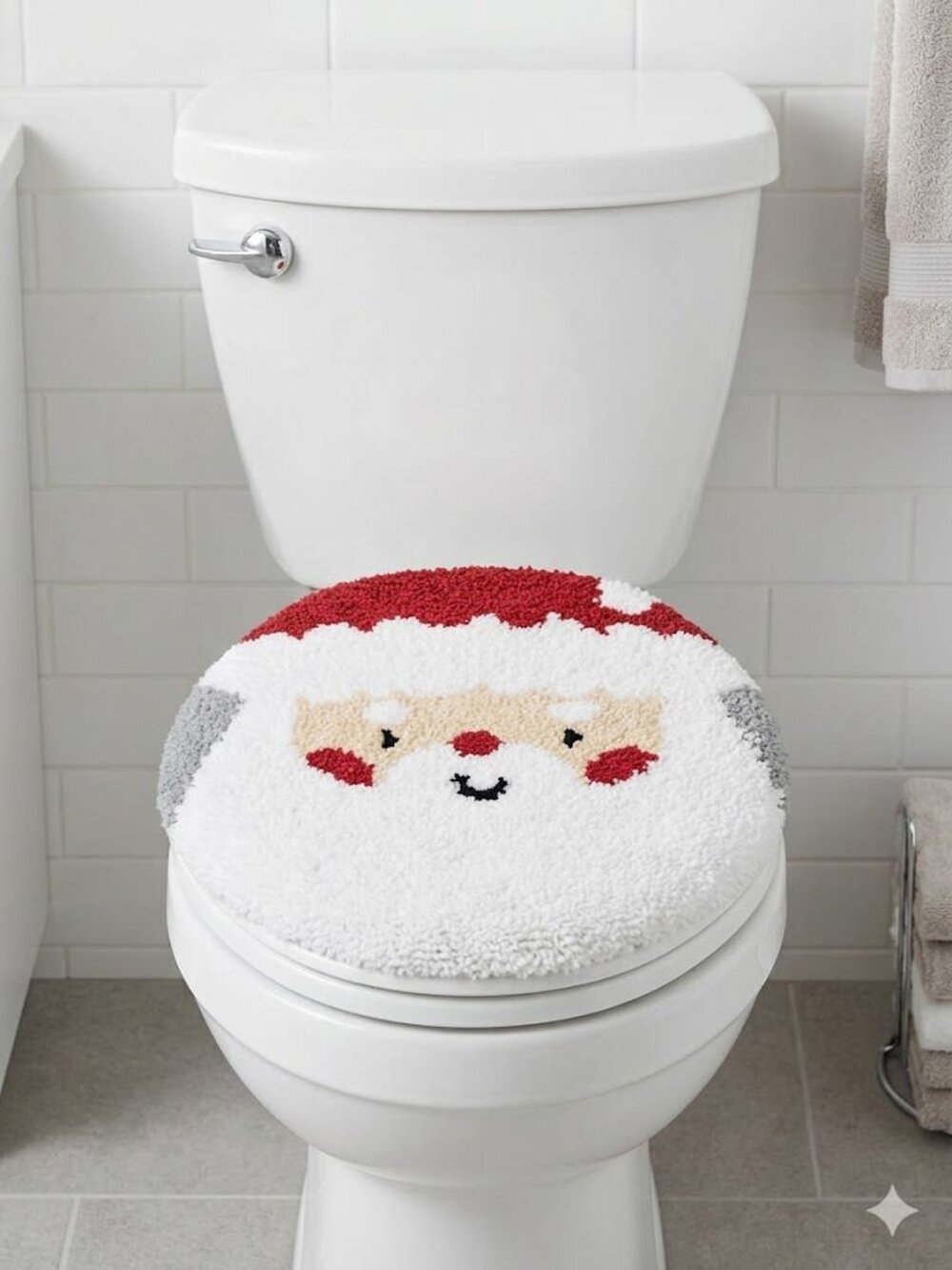 SANTA CHRISTMAS TOILET SEAT COVER NIP